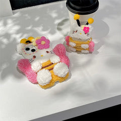 Kawaii Hello Kitty Bee Plush AirPods Earphone Case