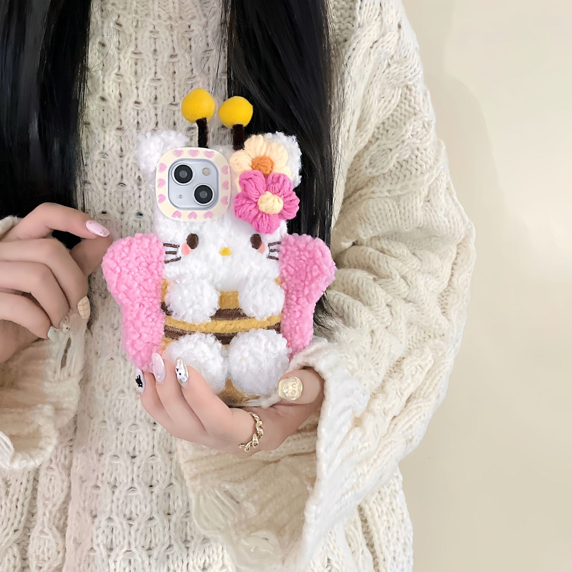 Kawaii Hello Kitty Bee Plush iPhone Case