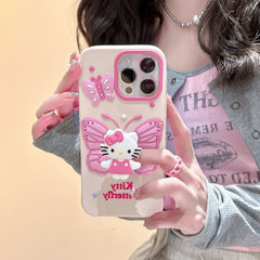 Kawaii Kitty Butterfly iPhone Case