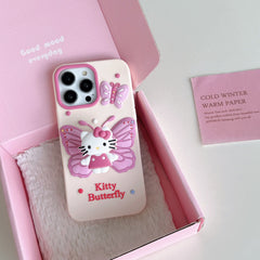 Kawaii Kitty Butterfly iPhone Case