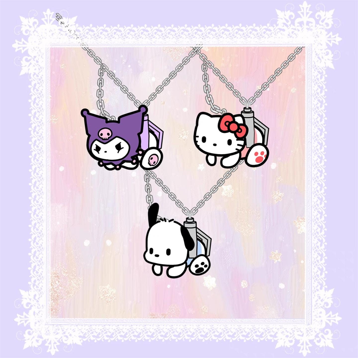 Kawaii Magnetic Toy Crane Hello Kitty Necklace