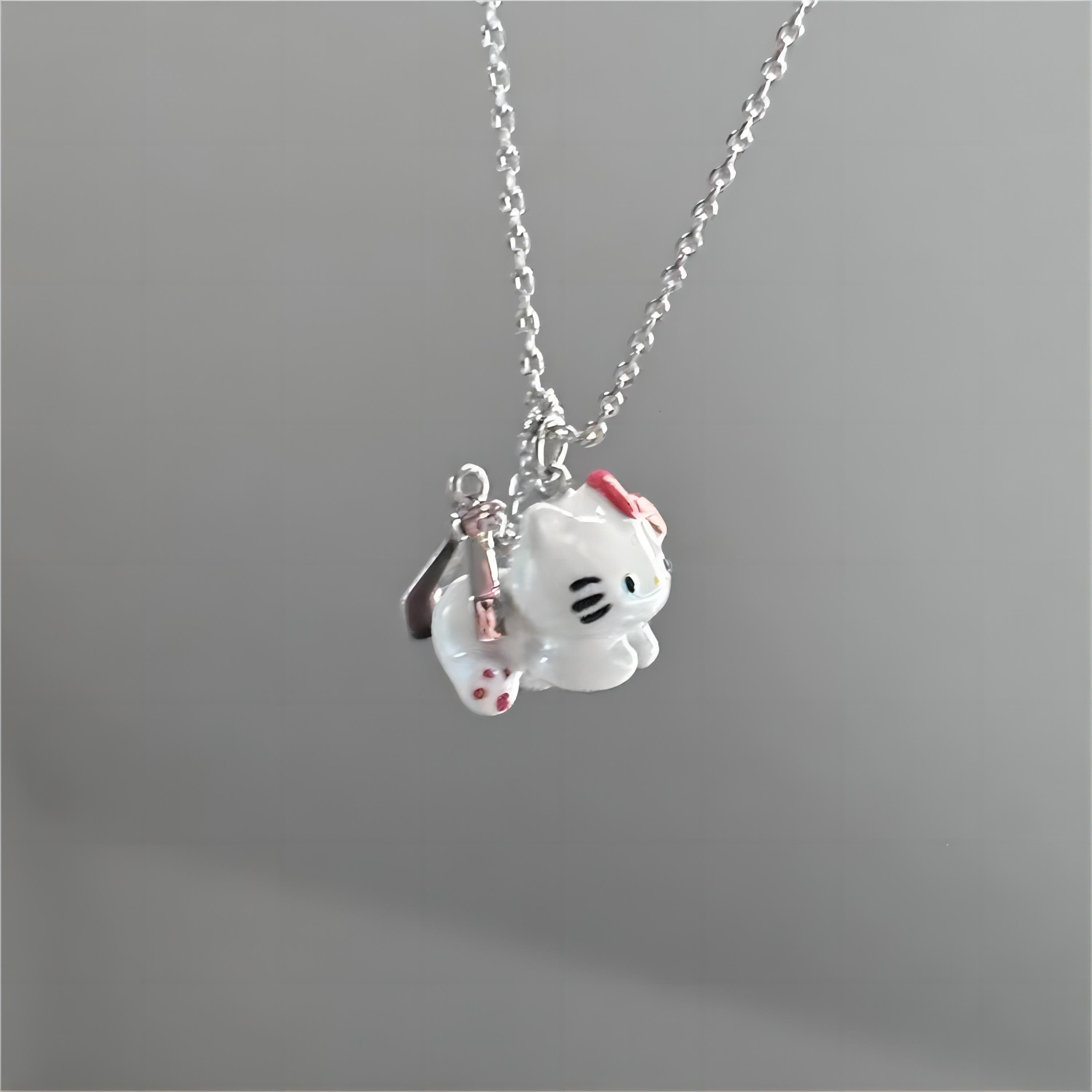 Kawaii Magnetic Toy Crane Hello Kitty Necklace