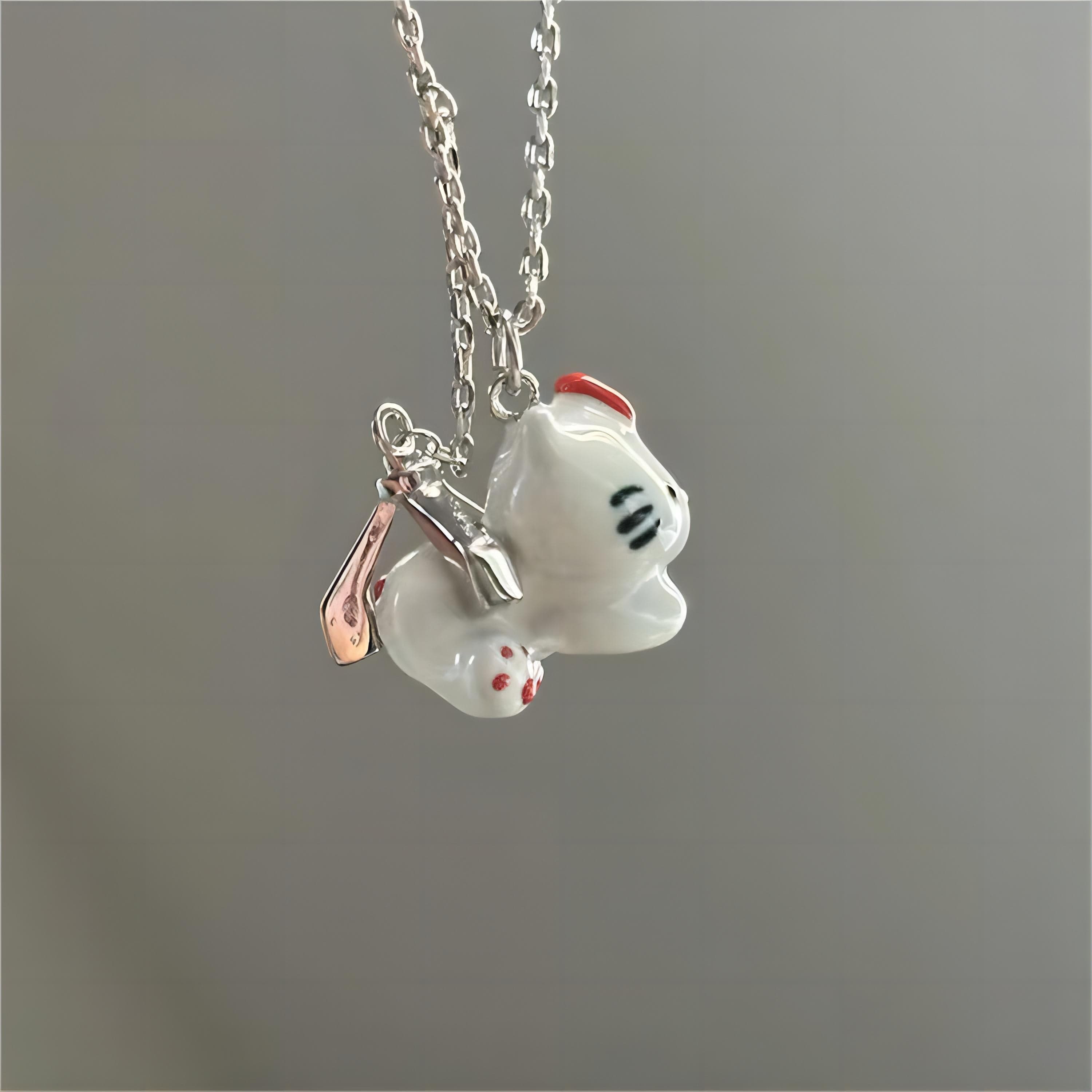 Kawaii Magnetic Toy Crane Hello Kitty Necklace