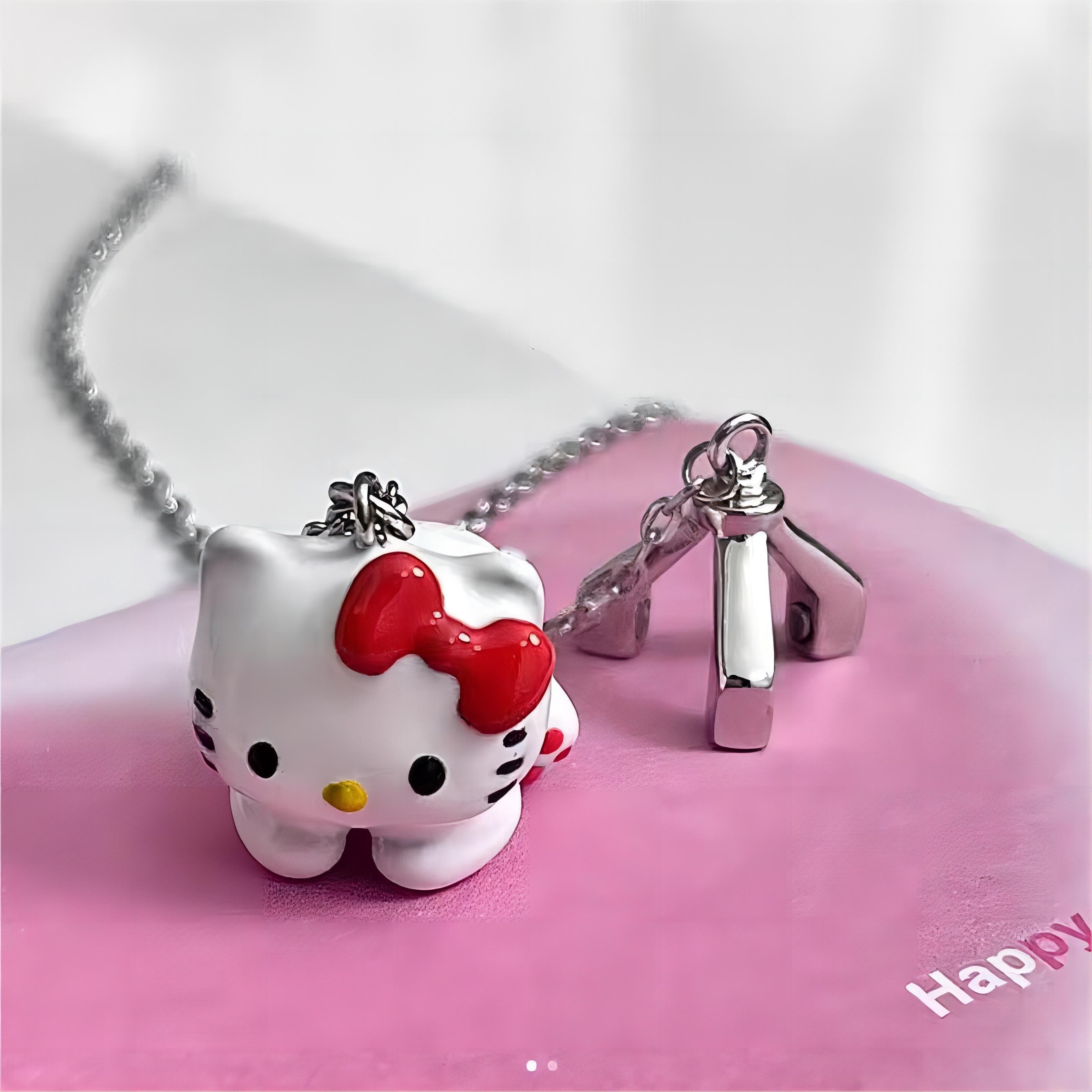 Kawaii Magnetic Toy Crane Hello Kitty Necklace