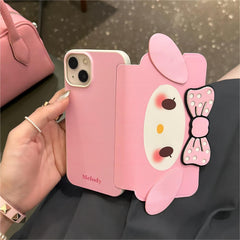Kawaii My Melody Kuromi Flip iPhone Case