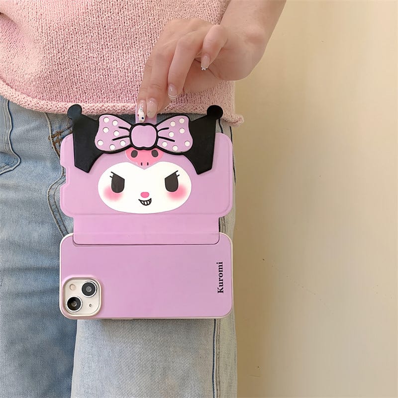 Kawaii My Melody Kuromi Flip iPhone Case