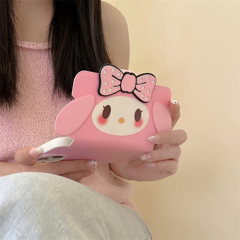 Kawaii My Melody Kuromi Flip iPhone Case