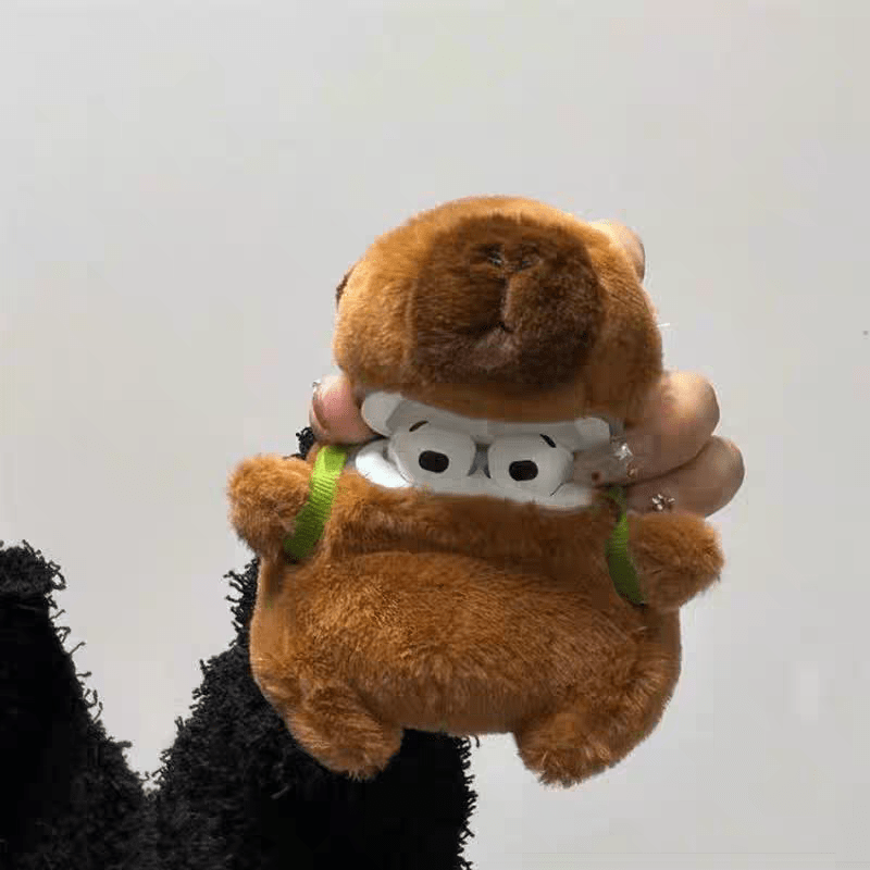 Kawaii Plush Capybara AirPods Earphone Case