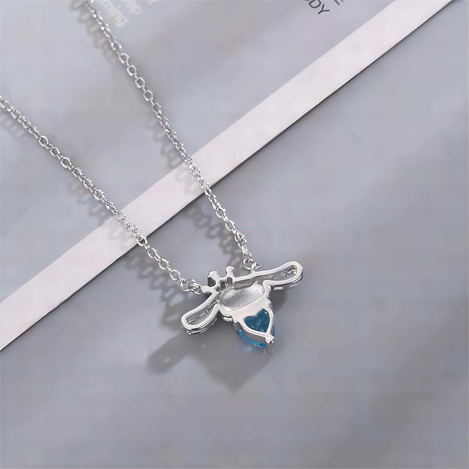 Kawaii Sanrio Cinnamoroll Crown Heart Necklace