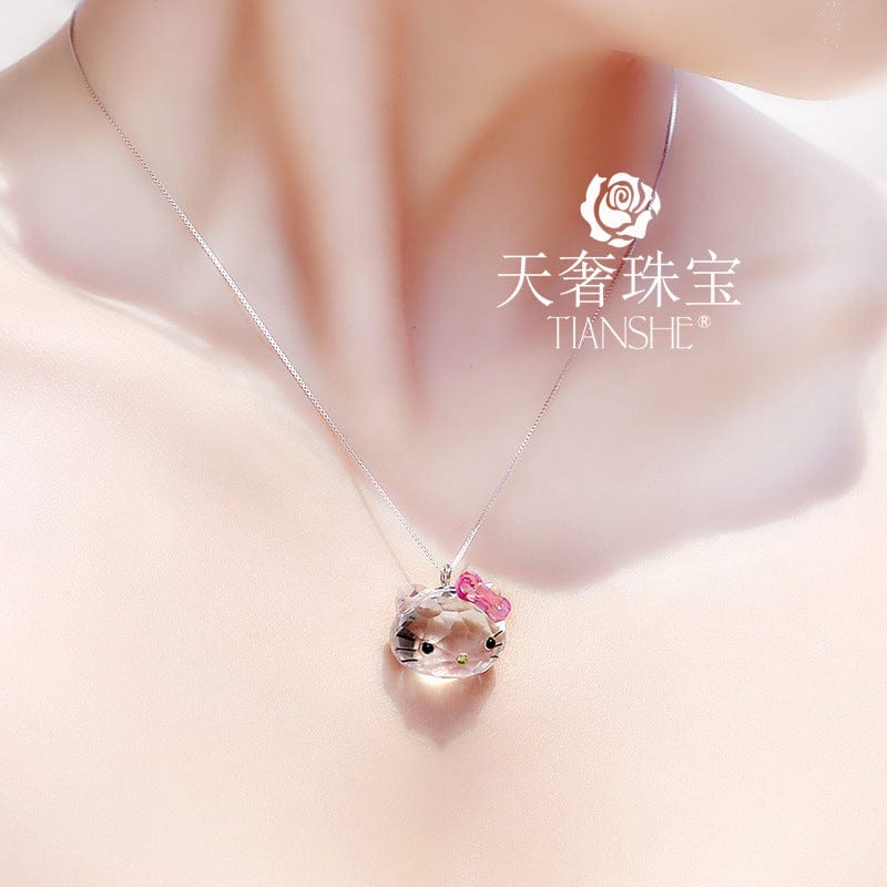 Kawaii Swarovski Hello Kitty Necklace