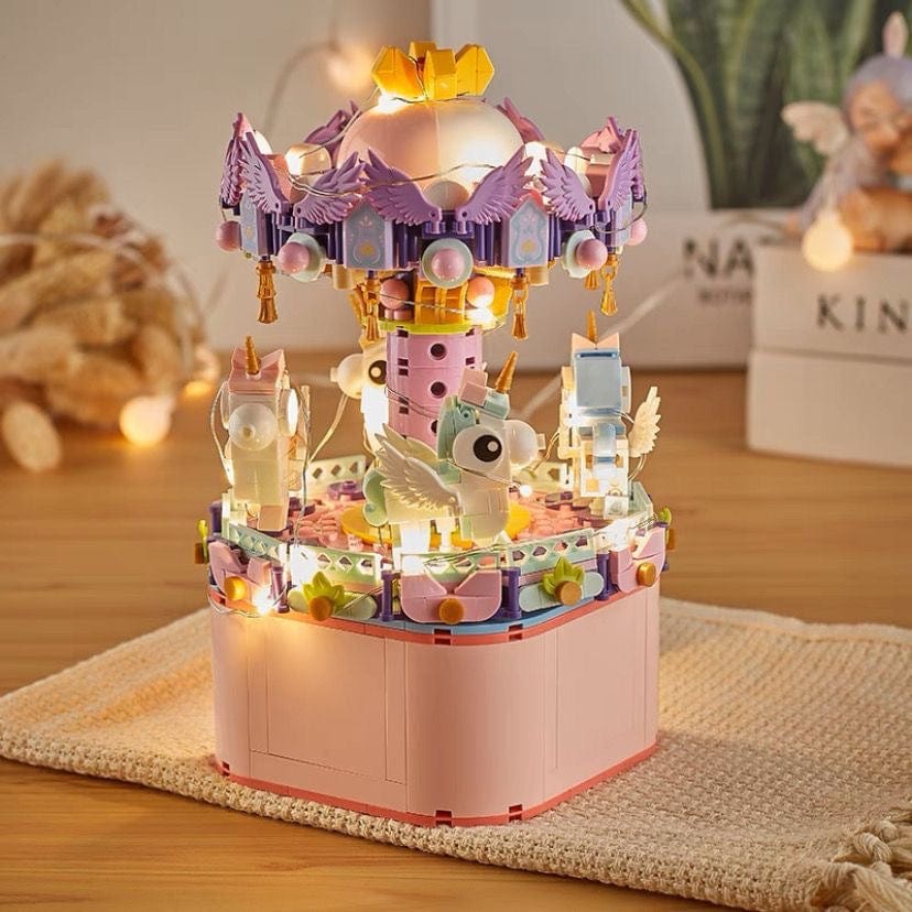 LEGO Compatible Music Box Carousel Ferris Wheel Assembly Building Blocks