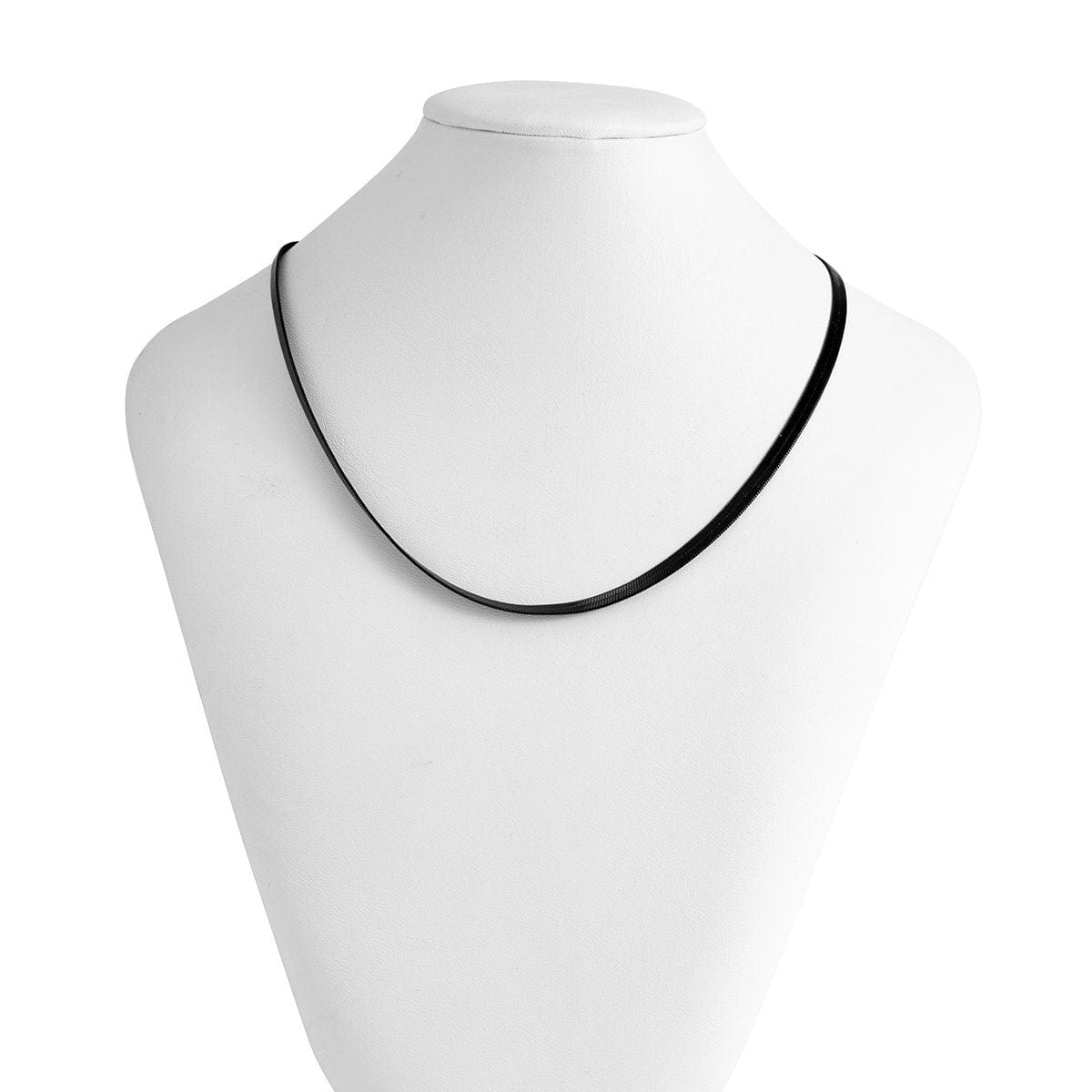 Minimalist Black Herringbone Chain Choker Necklace