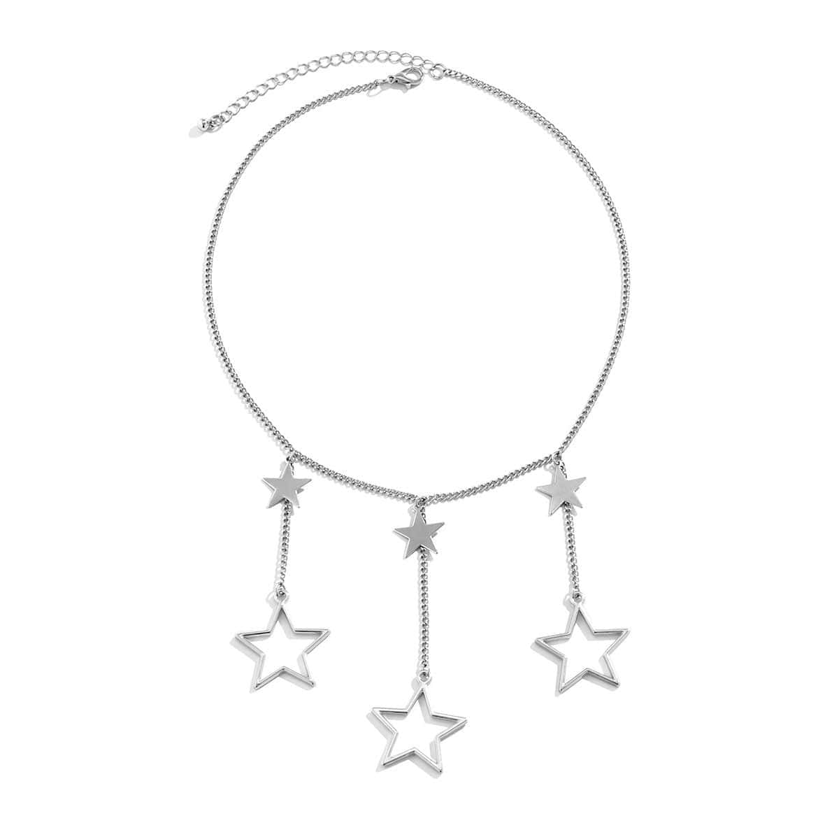 Minimalist Celestial Star Tassel Choker Necklace