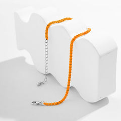 Minimalist Colorful Enamel Rolo Chain Anklet