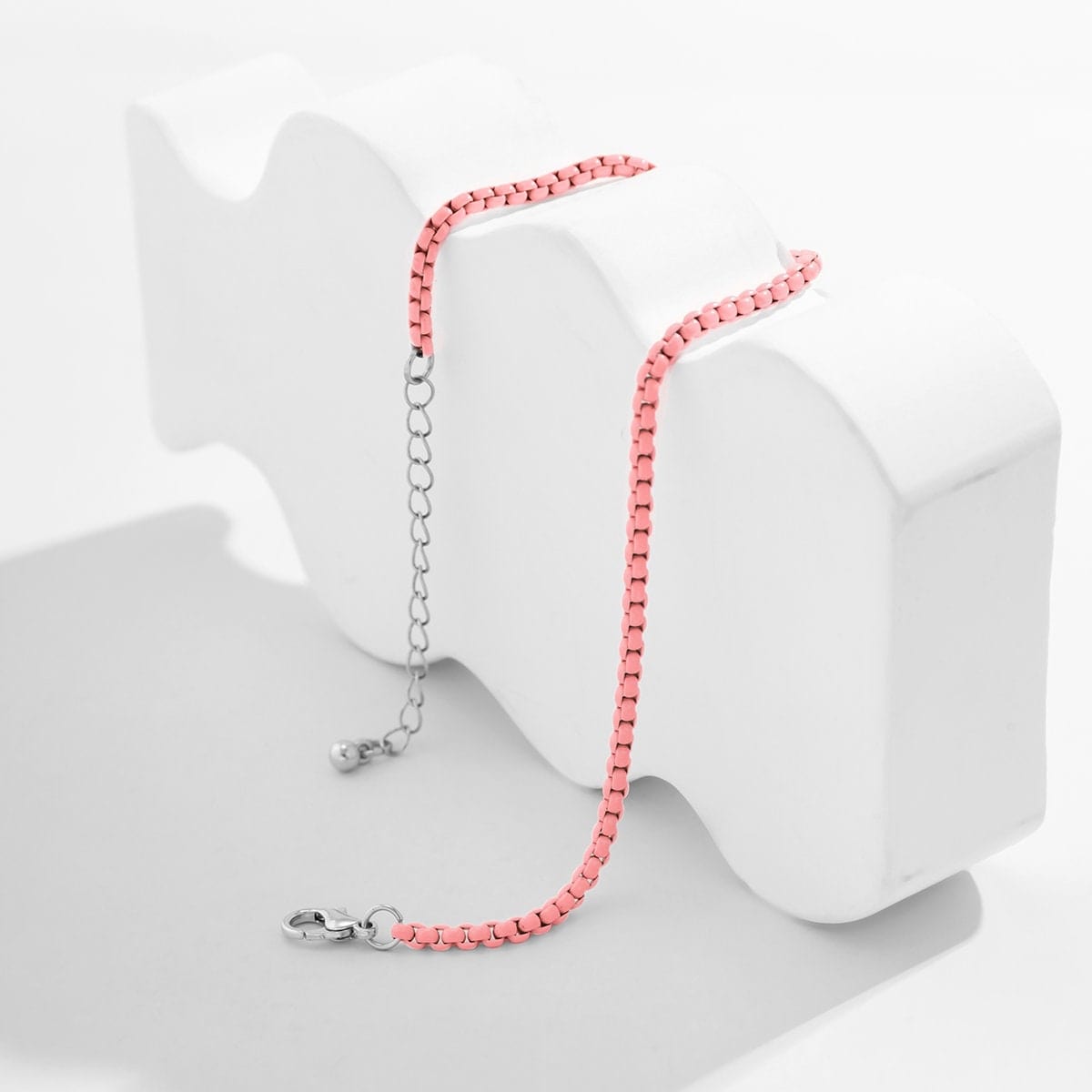 Minimalist Colorful Enamel Rolo Chain Anklet