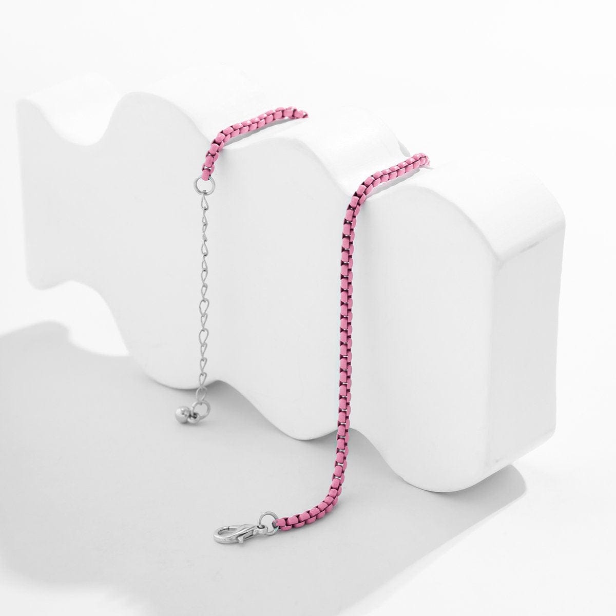 Minimalist Colorful Enamel Rolo Chain Anklet