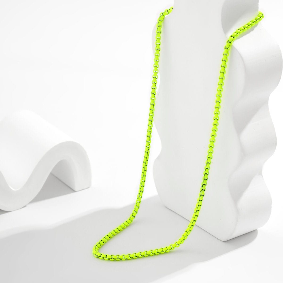 Minimalist Colorful Enamel Rolo Chain Choker Necklace