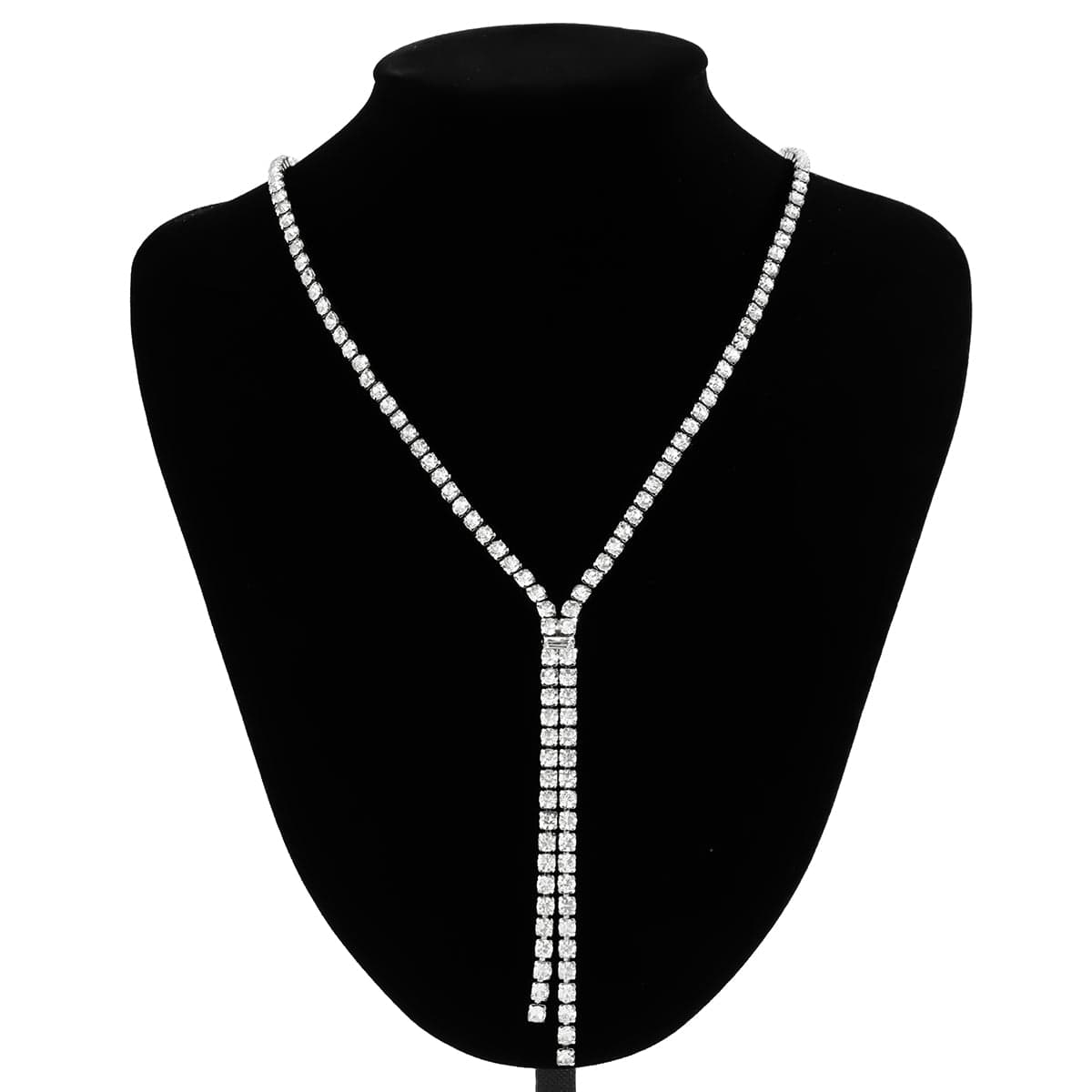 Minimalist Crystal Necklace Earrings Set