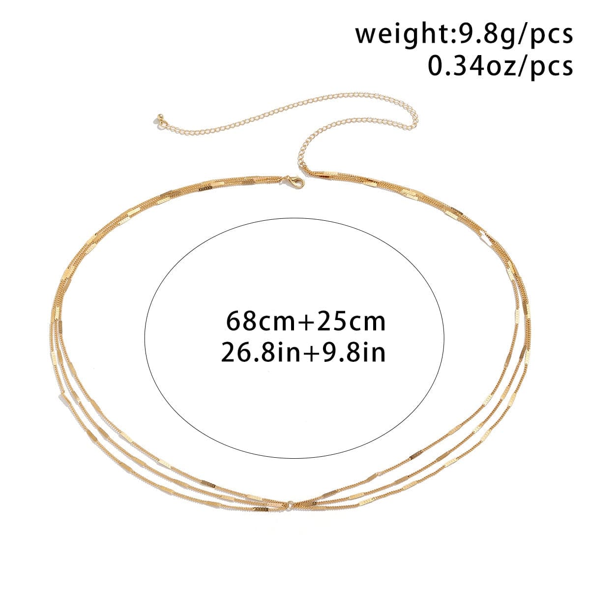 Minimalist Gold Silver Tone Layered Belly Chain