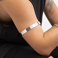 Minimalist Hammered Upper Arm Cuff