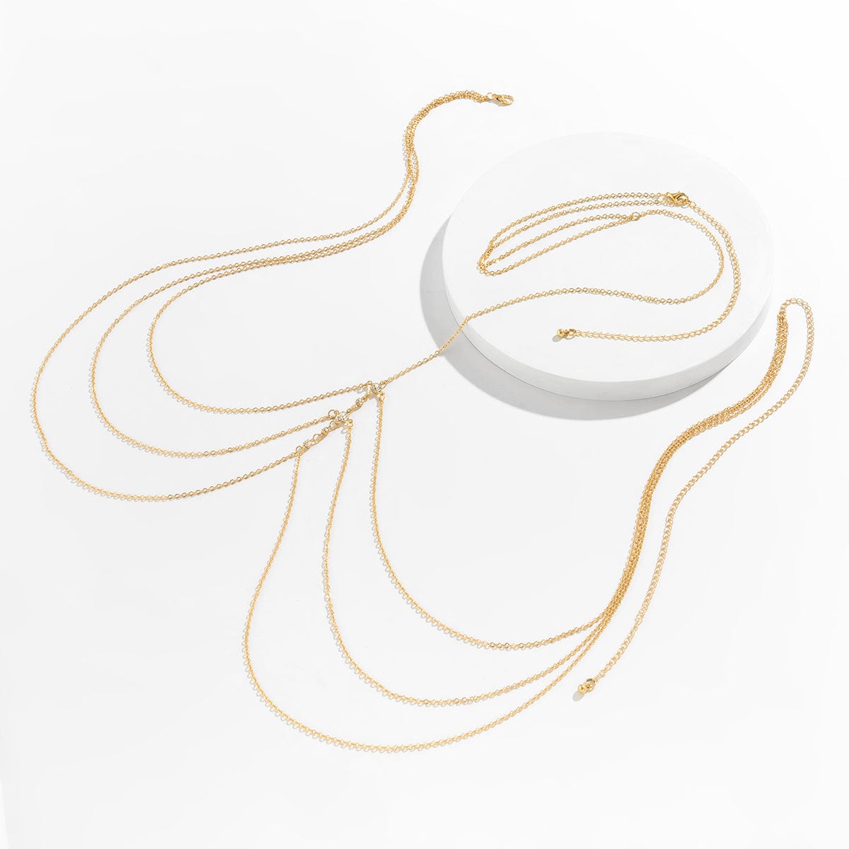 Minimalist Layered Rhinestone Body Chain Necklace