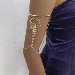 Minimalist Layered Rhinestone Inlaid Scorpion Arm Cuff