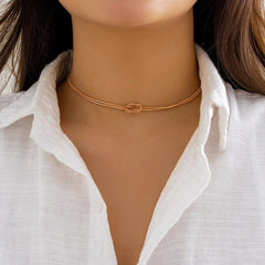 Minimalist Layered Snake Chain Choker Necklace