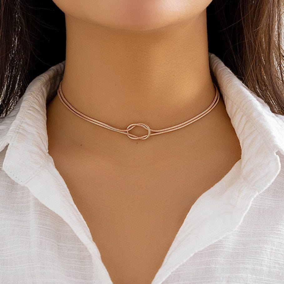 Minimalist Layered Snake Chain Choker Necklace