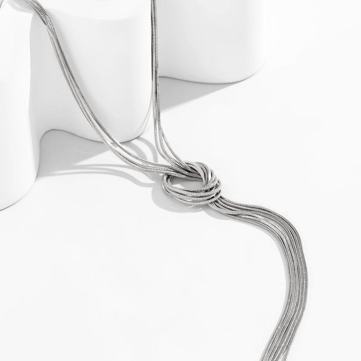 Minimalist Layered Snake Chain Y Necklace