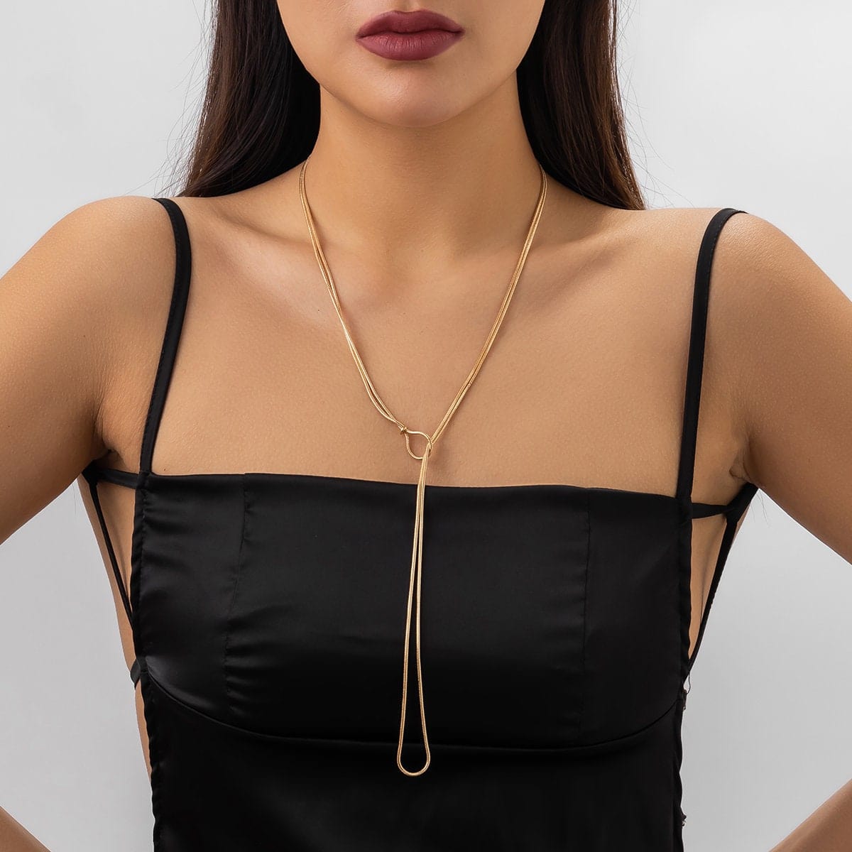 Minimalist Layering Snake Chain Y Necklace