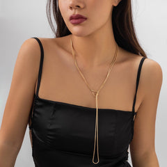 Minimalist Layering Snake Chain Y Necklace