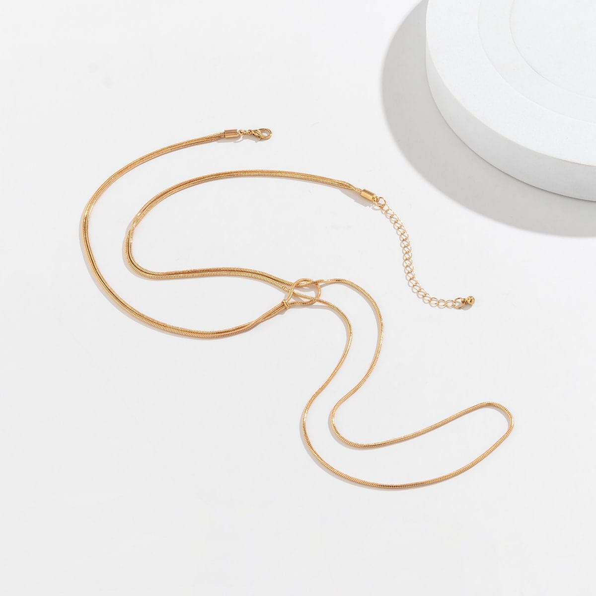 Minimalist Layering Snake Chain Y Necklace