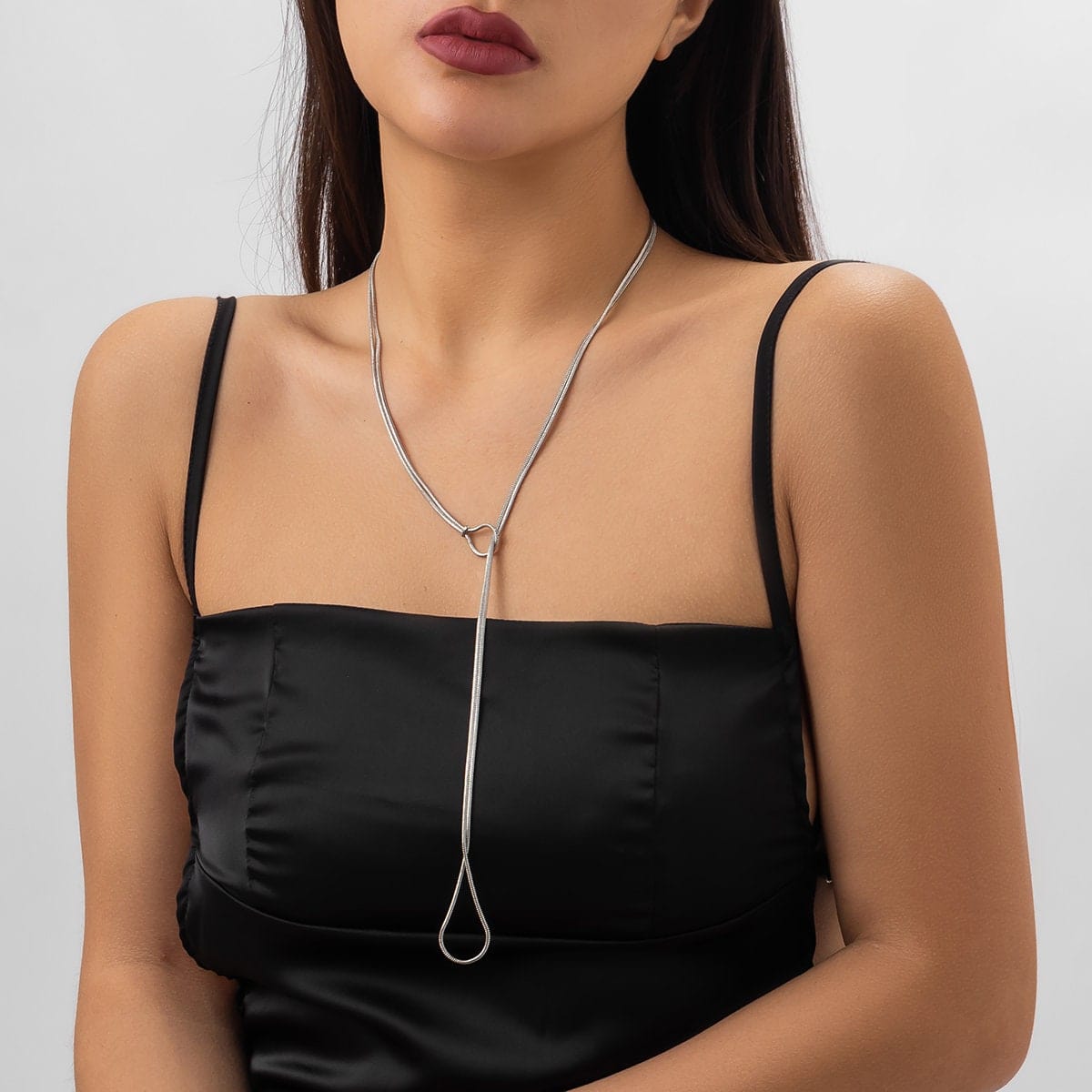 Minimalist Layering Snake Chain Y Necklace