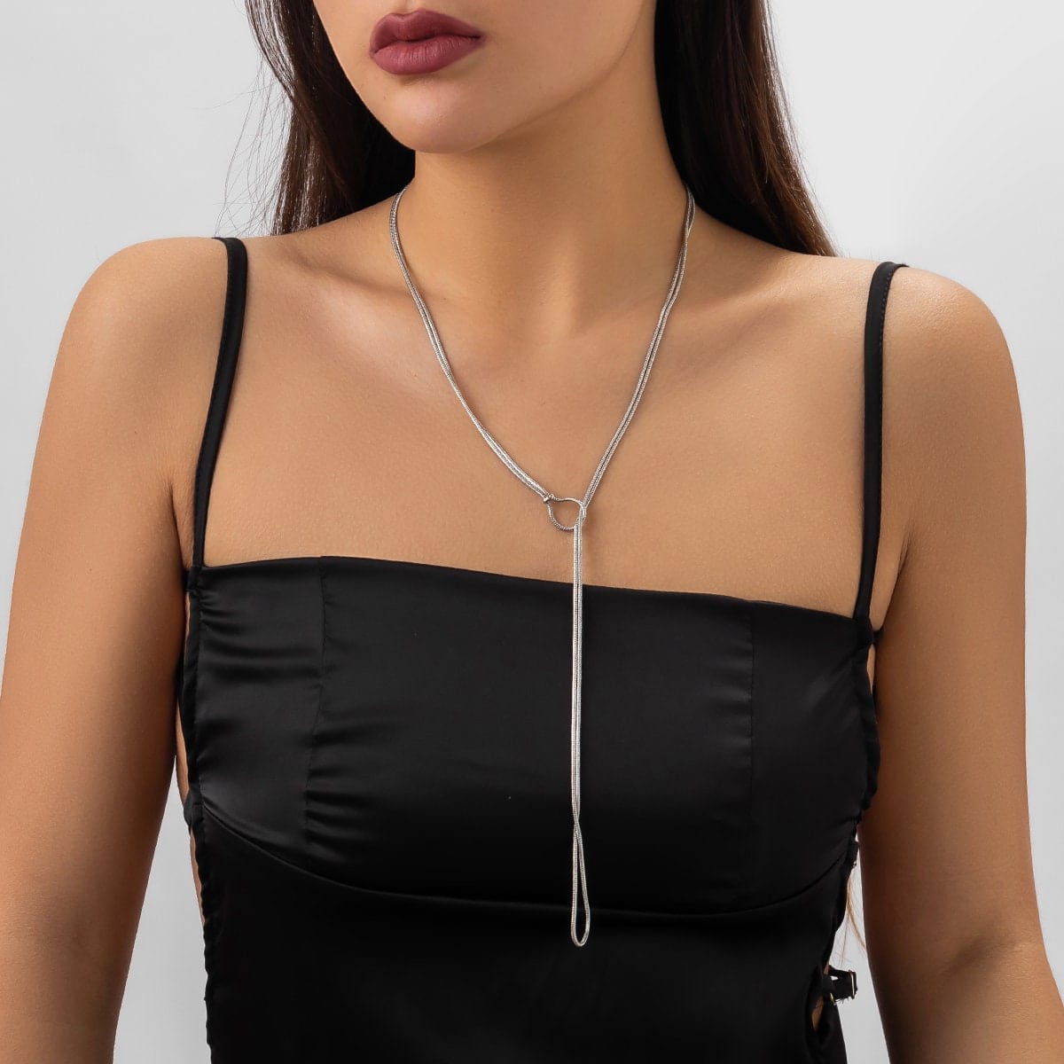 Minimalist Layering Snake Chain Y Necklace