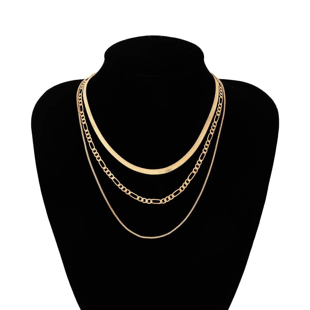 Multi-layer Gold Silver Tone Dainty Chain Choker Necklace