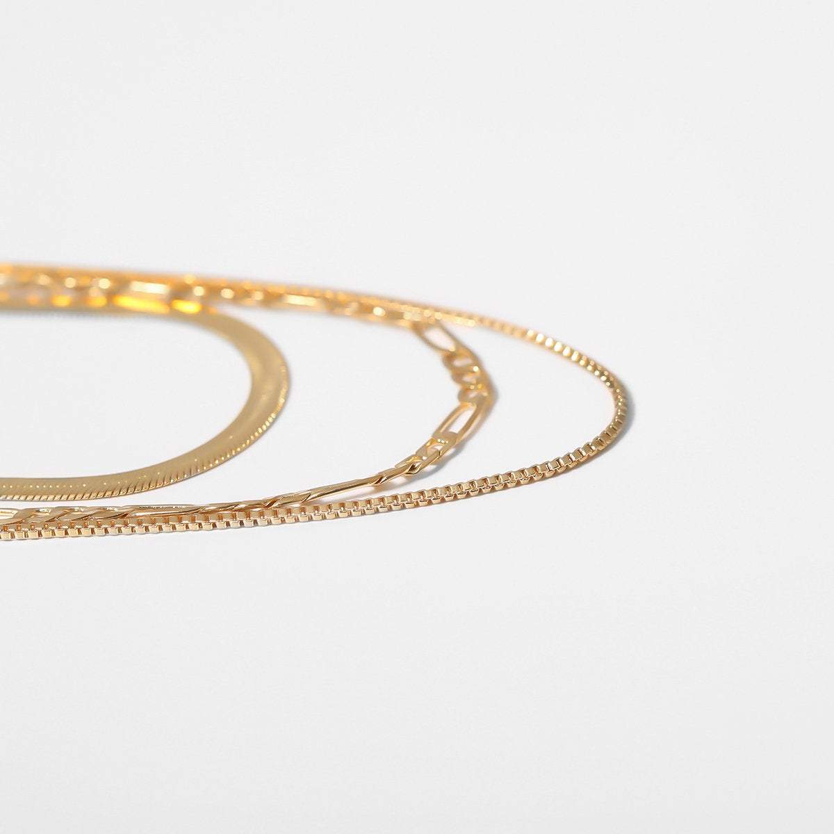 Multi-layer Gold Silver Tone Dainty Chain Choker Necklace