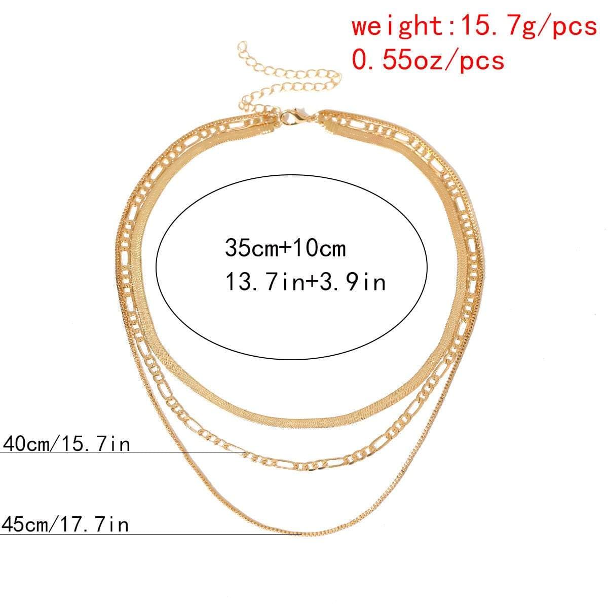 Multi-layer Gold Silver Tone Dainty Chain Choker Necklace