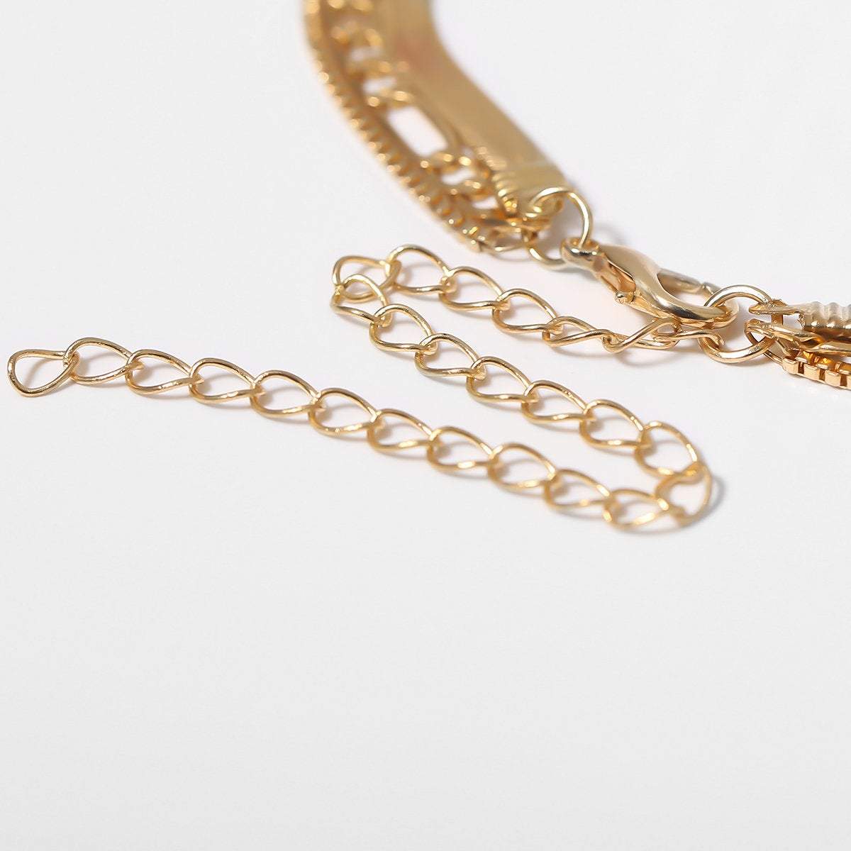 Multi-layer Gold Silver Tone Dainty Chain Choker Necklace