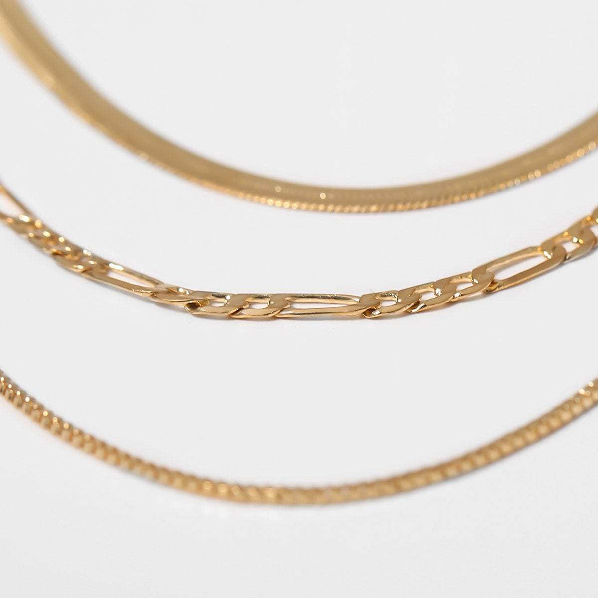 Multi-layer Gold Silver Tone Dainty Chain Choker Necklace