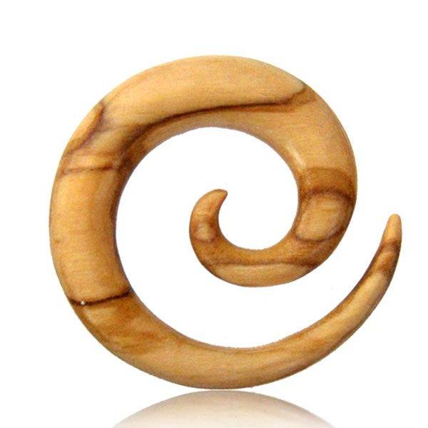 Olive Wood Spiral Ear Stretcher Expander