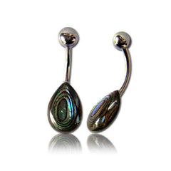 Organic Abelone Shell Surgical Steel Belly Button Navel Ring