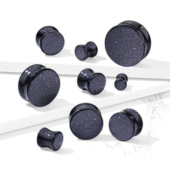 Organic Natural Blue Sand Double Flared Saddle Stone Plugs