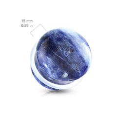 Organic Natural Blue Sodalite Single Flared Stone Plugs