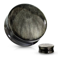 Organische natürliche goldene Obsidian Double Flared Sattelstein Plugs