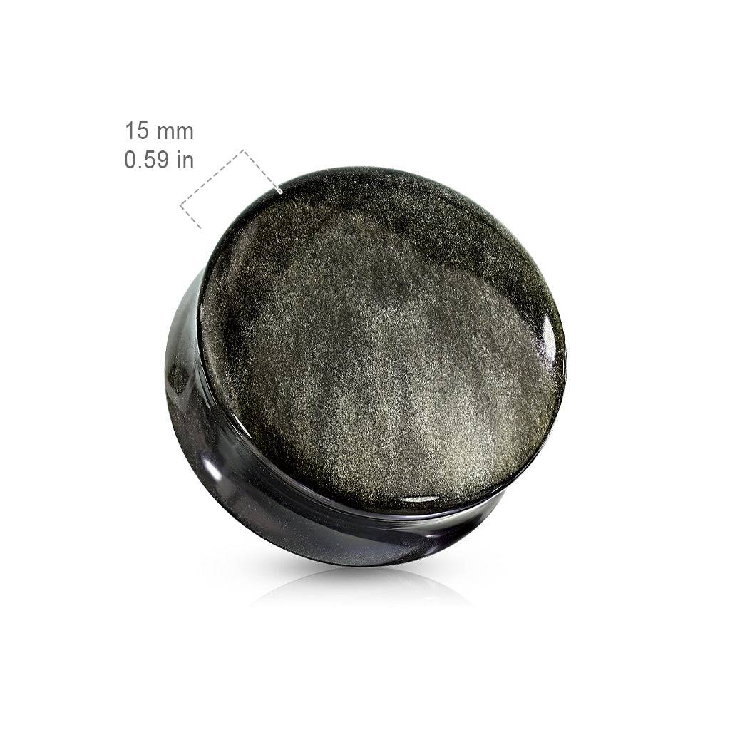 Organische natürliche goldene Obsidian Double Flared Sattelstein Plugs