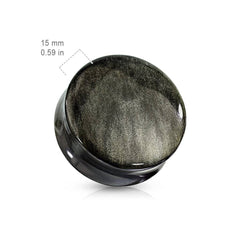 Organische natürliche goldene Obsidian Double Flared Sattelstein Plugs