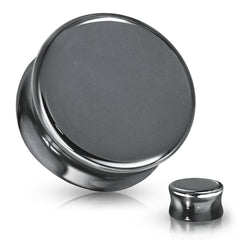 Organic Natural Stone Hematite Double Flared Saddle Plugs