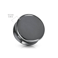 Organic Natural Stone Hematite Double Flared Saddle Plugs