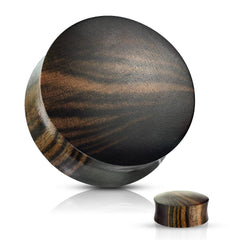 Organic Natural Striped Ebony Wood Double Flared Ear Plugs Spacers Gauges