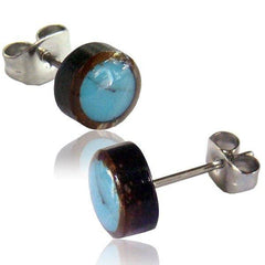 Paar Ohrstecker aus 8 mm Bio-Kokosnuss-Schalenholz